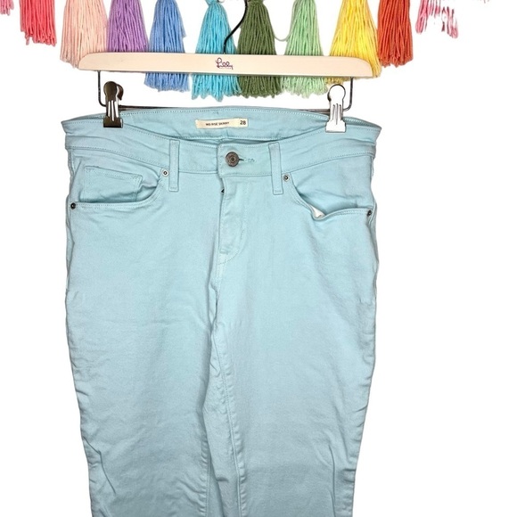 Levi’s Pastel Blue Colored Mid Rise Cotton Blend Skinny Jeans Size 28 Waist - Picture 16 of 16